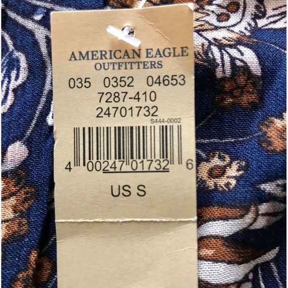 NWT AE Floral High-Neck Flowy Top - Picture 7 of 8